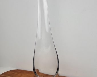 Viking Glass Candle Holder Tapper Vintage Swung Glass Clear