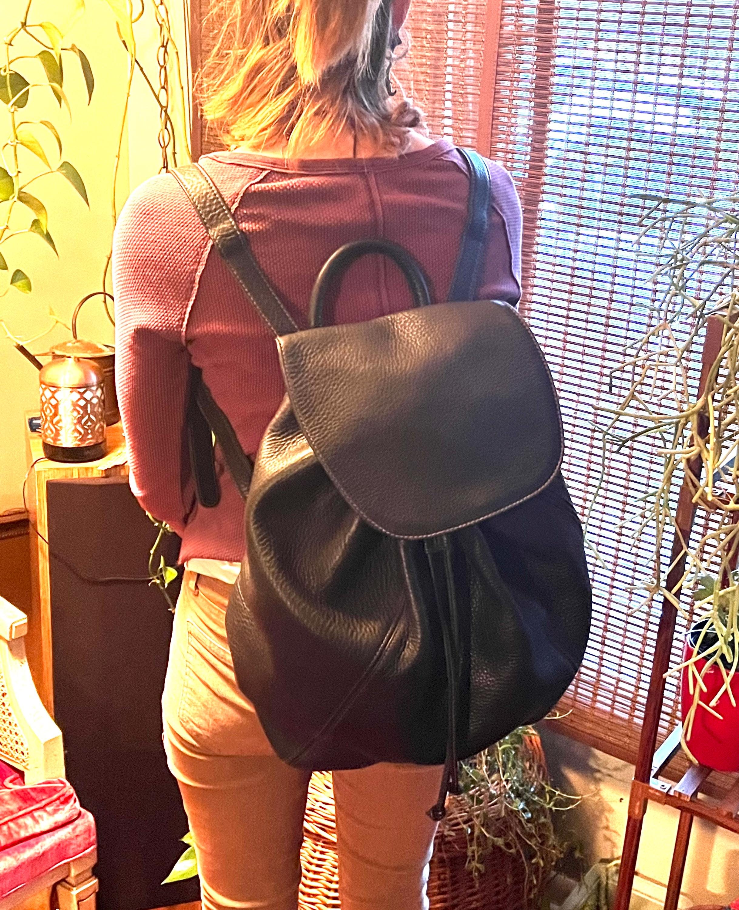 Vintage Coach Classic Sonoma Pebbled Black Leather Backpack 