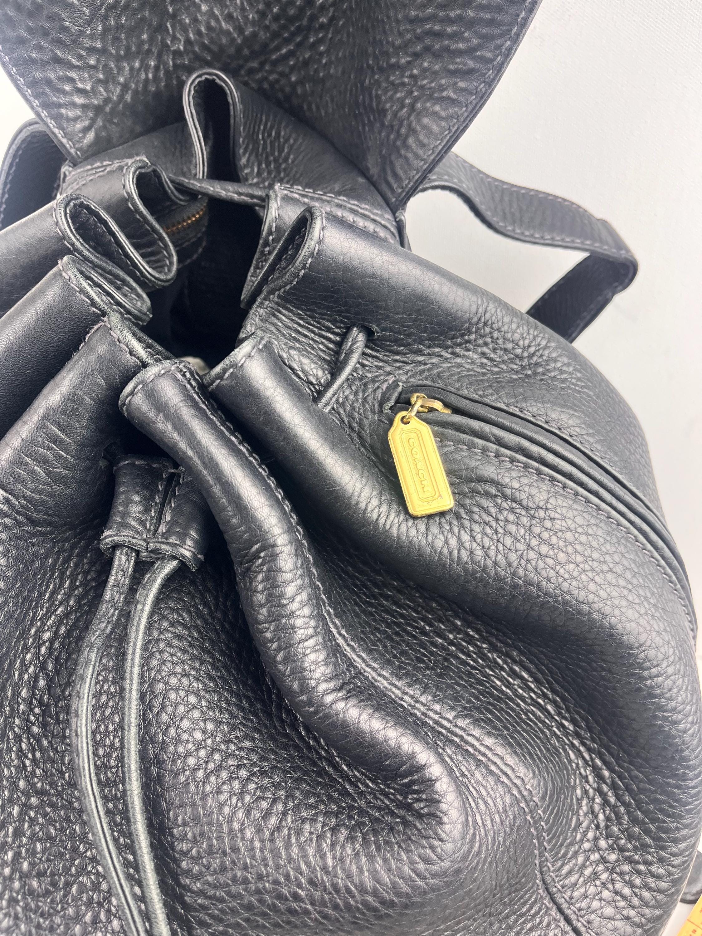 Vintage Coach Sonoma Backpack 4908 Saddle Defects Vintage Coach Classic Sonoma Pebbled Black Leather Backpack  main image 3