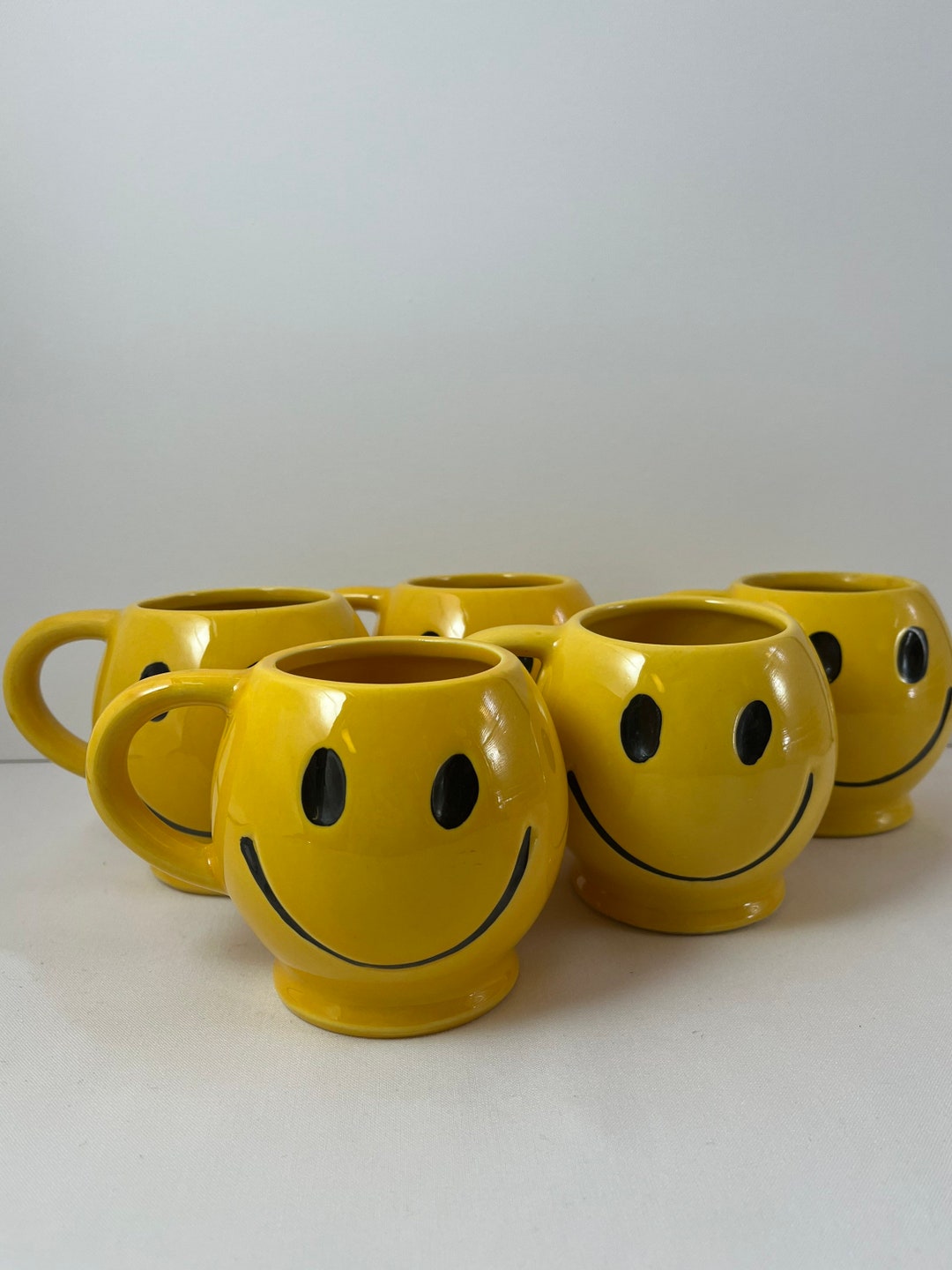 Mccoy Smiley Face Cookie Jar and Mugs - Etsy
