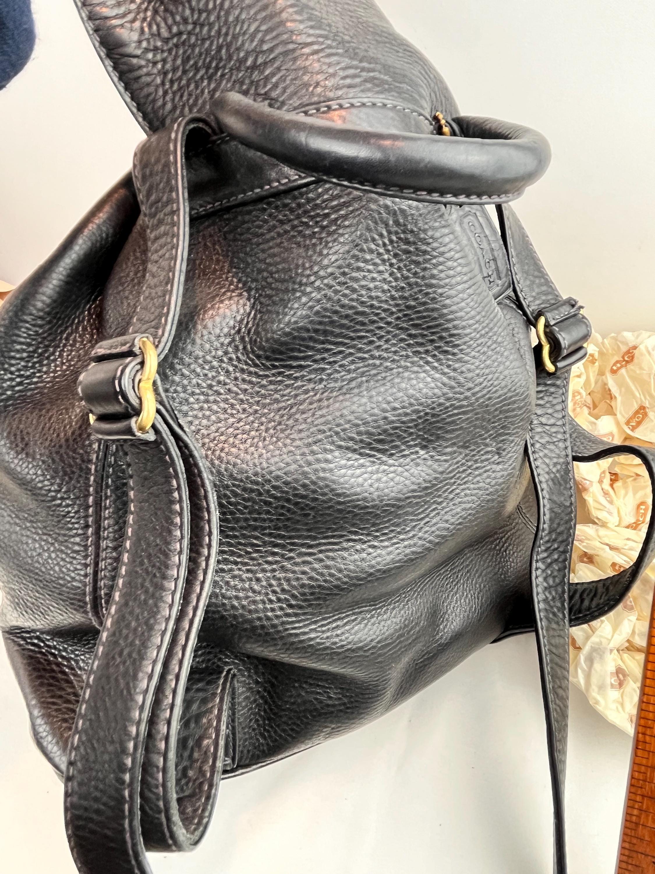 Vintage Coach Classic Sonoma Pebbled Black Leather Backpack  display picture 3