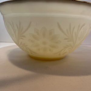 Milk Glass Punch Bowl with Gold Trim