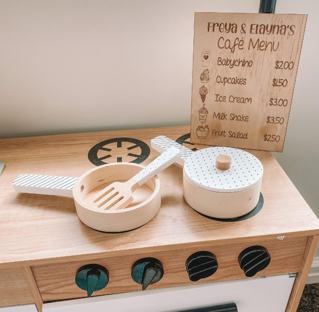 Kids Cafe Menu Play Kitchen Menu Playroom Decor Etsy