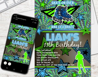 Custom Skating, Rollerblading, Roller Skating, Adults, Kids, Office, Digital Invitation