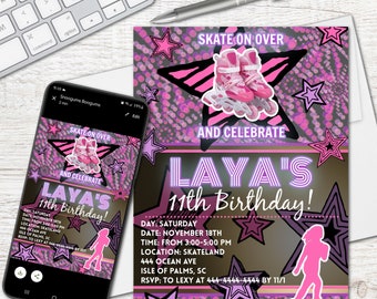 Custom Skating, Rollerblading, Roller Skating, Adults, Kids, Office, Digital Invitation