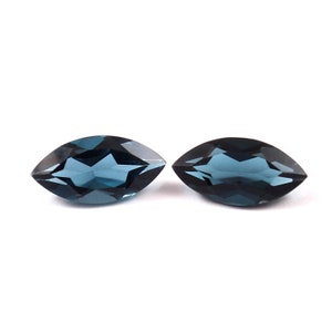6X12MM Natural London Blue Topaz Gemstone Pair | Marquise Shape Pair Gemstone | Top Quality Faceted Cut Blue Topaz | For Jewelry Making |