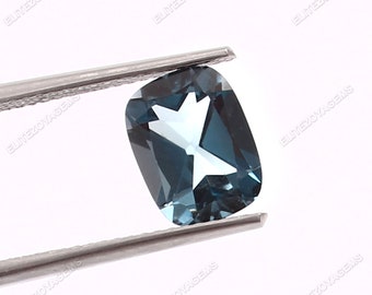 Certified Natural London Blue Topaz Gemstone | 7X9 MM Faceted Long Cushion Shape Loose Gems | December Birthstone Best For Jewelry Making |
