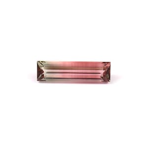 Bi color Natural Tourmaline Emerald Cut Loose Gemstone 3.2X11.7MM Baguettes Shape Tourmaline Gemstone Bicolor Gemstone Watermelon Tourmaline