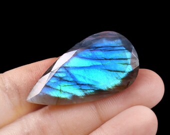 【約260g大容量高品質】ラブラドライト ペアシェイプ ファセットカット ルース 天然ラブラドライト ファセットカット 22 x 41 MM ペアシェイプ ルース