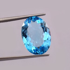13X18 MM Oval Shape Natural Swiss Blue Topaz Gemstone | Faceted Cut Topaz Gems | AAA Quality  Loose Gemstone | Best For Jewelry Making |