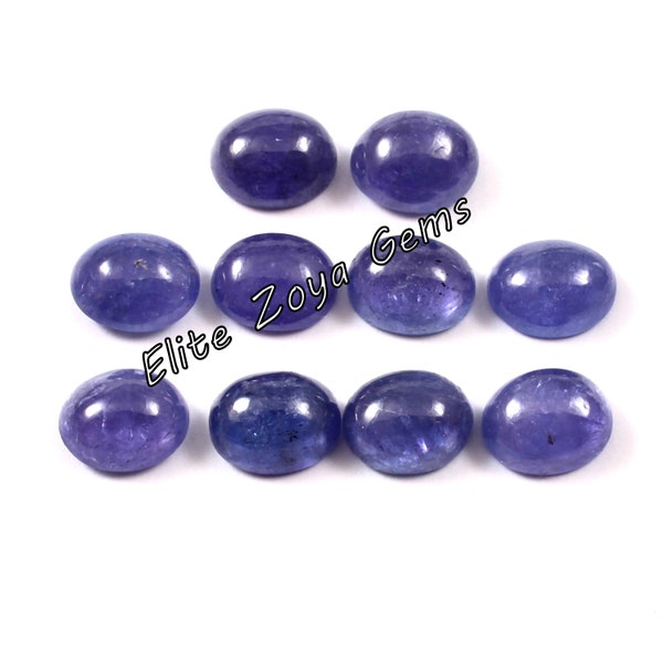 8X10 MM Tanzanite Natural Gemstone Cabochons | Blue Oval Shape Gemstone | Tanzanite Gemstone Lot | December Birthstone Best For Jewelry |