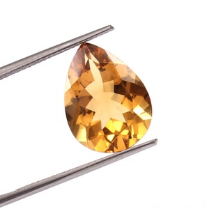 12X16 MM Natural Citrine Loose Gemstone | AAA Quality Pear Shape Faceted  Citrine Gemstone | Certified November Birthstone Best For Jewelry