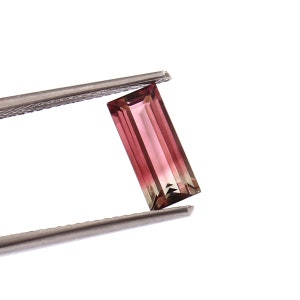 Bi-Color Natural Bicolor Tourmaline | 4.5X10 MM Emerald Cut Loose Baguettes Shape Gemstone | Loupe Clean Bi Tourmaline Gemstone |