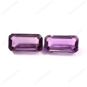 Natural Amethyst Gemstone | 7X14 MM Octagon Shape Faceted Gems | AAA Quality Pair Gemstone | Certified February Birthstone Best For Jewelry