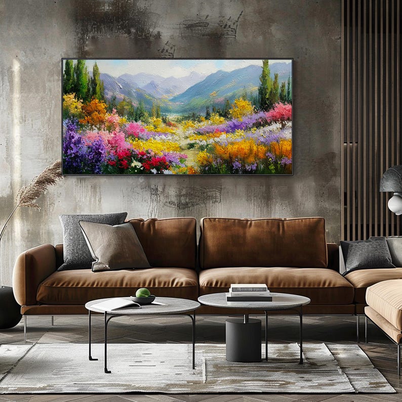 Landscape Oil Painting on Canvas 3D Textured Mural Impressionist Art ...