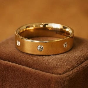 Wide Moissanite Cigar Band Ring – Full Eternity Diamond Wedding Band, Bold Statement Jewelry, Handmade Thumb Ring, Stacking Band for Women