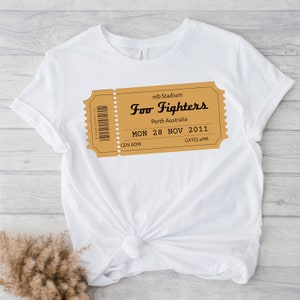 Custom Concert Ticket Stub T shirt music lovers concert goers anniversary first date valentines
