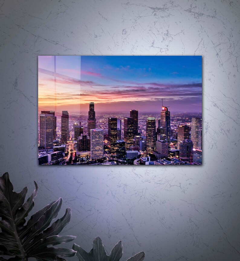 Tempered Glass City Building Poster City Wall Art Cityscape Wall Art Glass Wall Art City View
