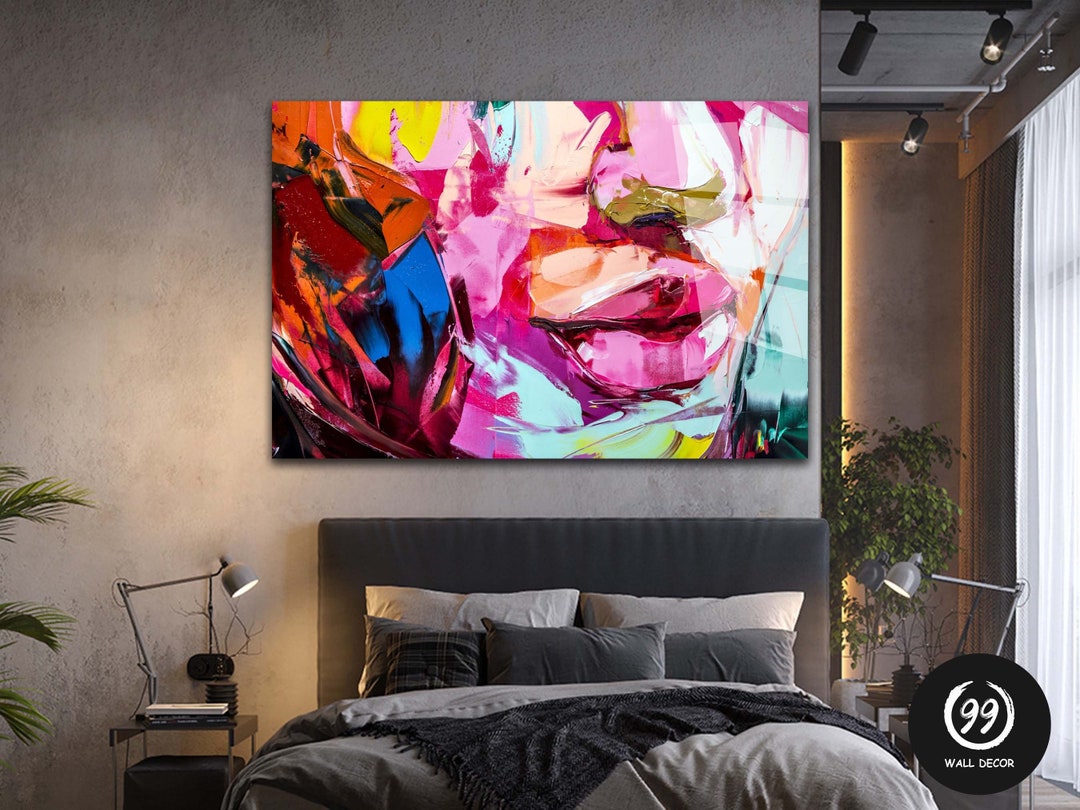 Woman Portrait Glass Wall Art, Face Glass Art, Portrait Painting Glass