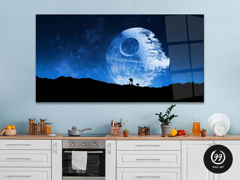 Star Wars Poster Tempered Glass Wall Art Panoramic Star Wars Etsy