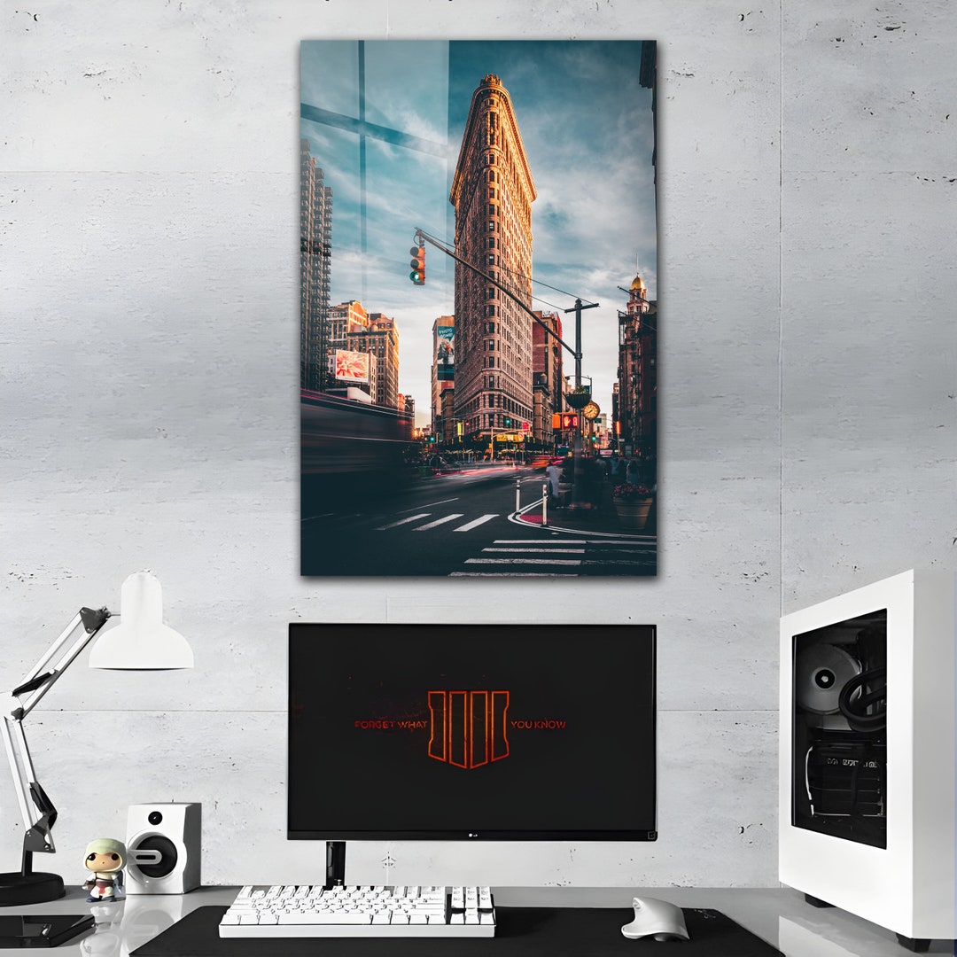 New York City Flatiron Building Tempered Glass Wall Art NYC Etsy