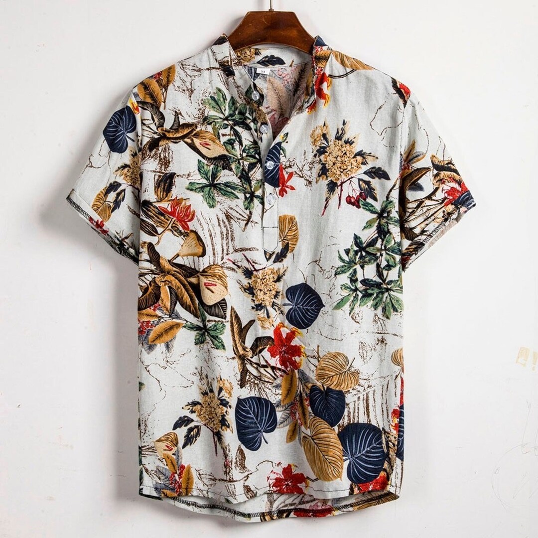 Mens Beach Hawaiian Shirt Tropical Summer Short Sleeve Shirt - Etsy