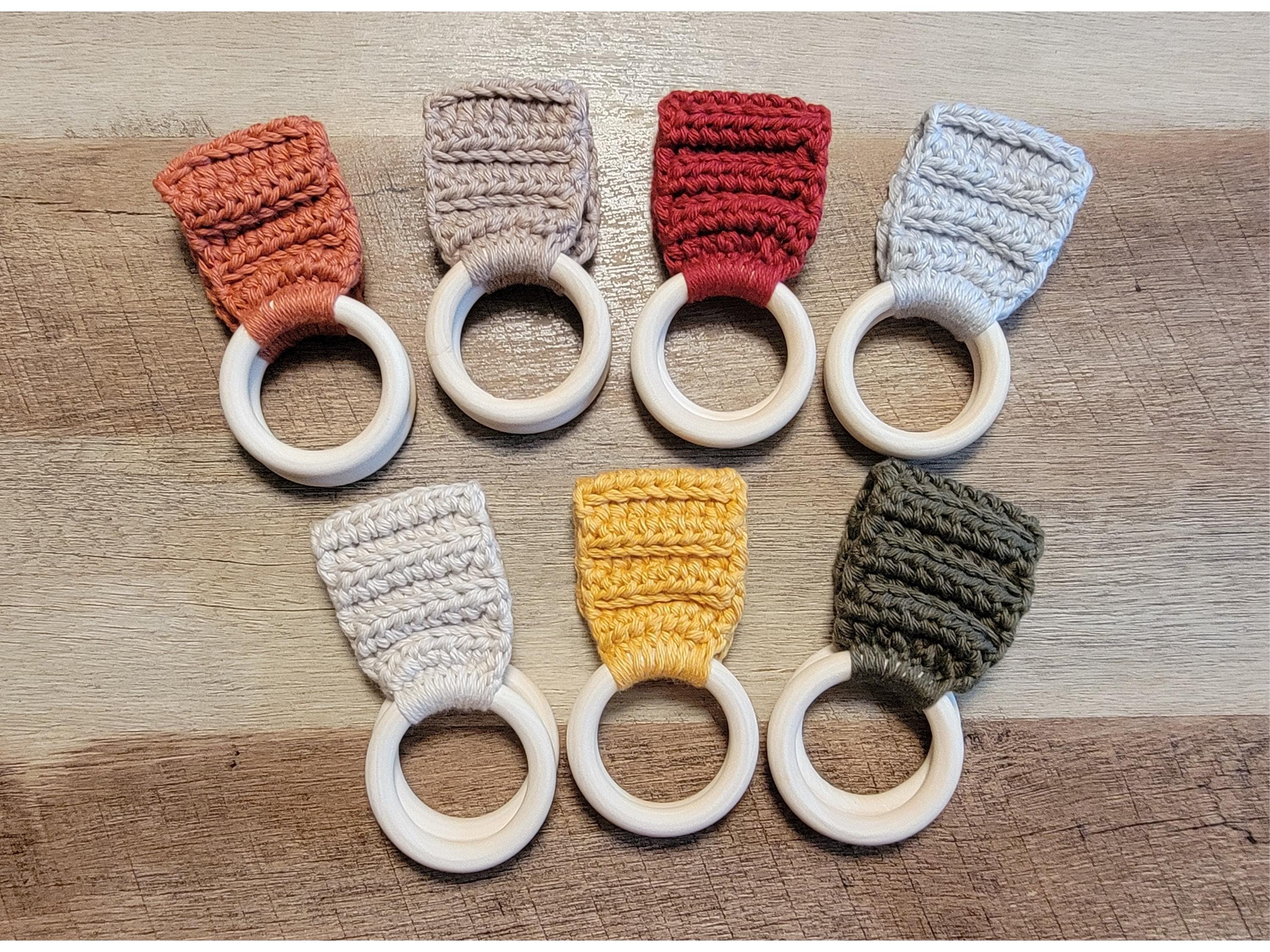 Crochet wooden ring sale