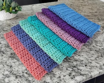 Crochet Dish Cloths, Cotton Dish Cloths, Handmade Dish Rags, Kitchen Dishcloths
