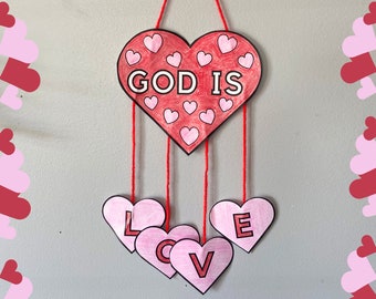 Christian Valentine’s Day Bible Coloring Pages Craft Kids, Bible Verse Scripture Activity, Sunday School Craft, Homeschool Activity