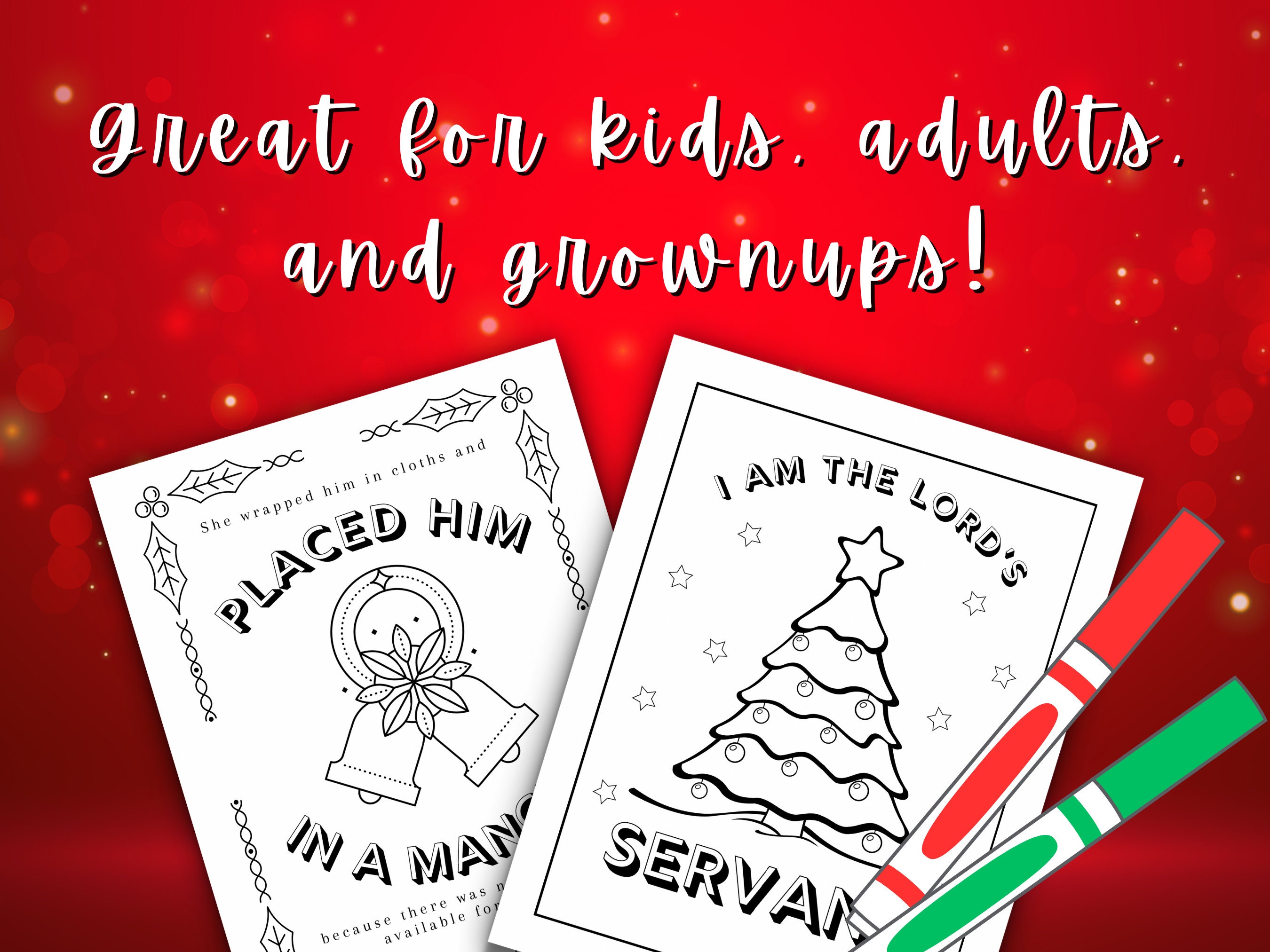 Christmas Bible Verse Coloring Pages: Christian Kids Activity (PDF) - Etsy