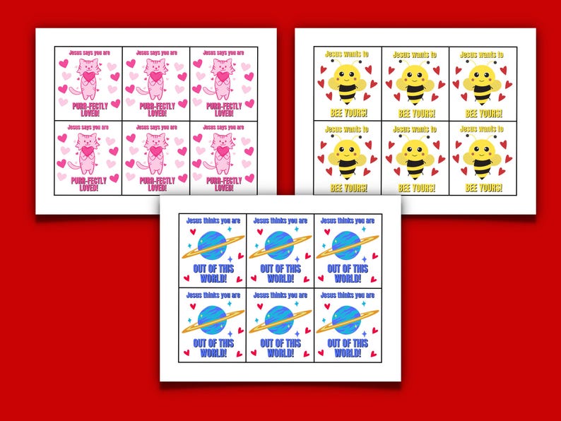 Christian Valentines Kids Cards Scripture Printable Valentines, Jesus Faith, Valentines Day Cards, Sunday School Activity, Valentines Day image 6