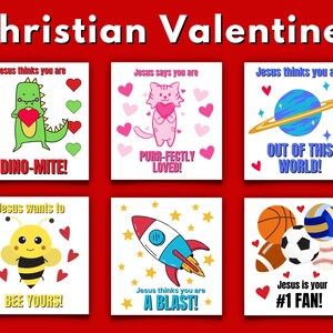 Christian Valentines Kids Cards Scripture Printable Valentines, Jesus Faith, Valentines Day Cards, Sunday School Activity, Valentines Day image 1
