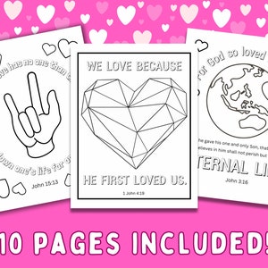Valentinstag Schrift Malvorlagen Kinder Erwachsene, Valentinstag Malseiten, christliche Bibel Vers Aktivität, Sonntagsschule Handwerk