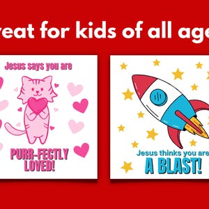 Christian Valentines Kids Cards Scripture Printable Valentines, Jesus Faith, Valentines Day Cards, Sunday School Activity, Valentines Day image 5