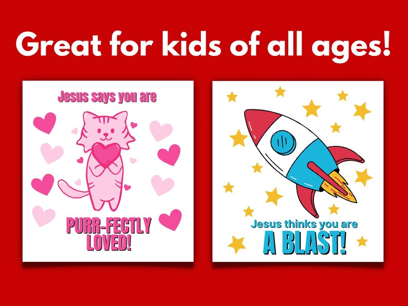 Christian Valentines Kids Cards Scripture Printable Valentines, Jesus Faith, Valentines Day Cards, Sunday School Activity, Valentines Day image 5