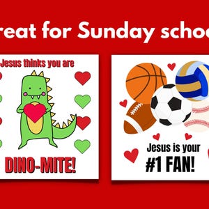 Christian Valentines Kids Cards Scripture Printable Valentines, Jesus Faith, Valentines Day Cards, Sunday School Activity, Valentines Day image 3