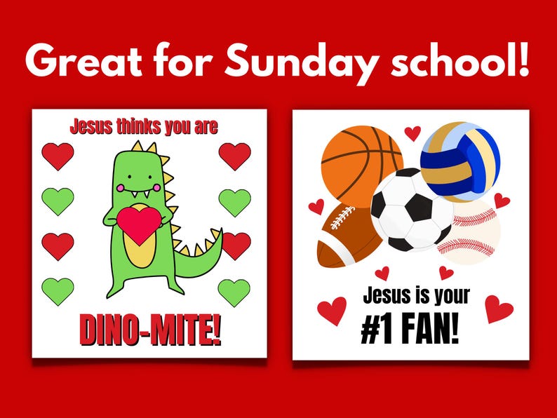 Christian Valentines Kids Cards Scripture Printable Valentines, Jesus Faith, Valentines Day Cards, Sunday School Activity, Valentines Day image 3
