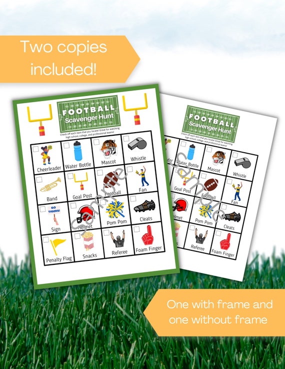 Football Scavenger Hunt Scavenger Hunt Scavenger Hunt Etsy