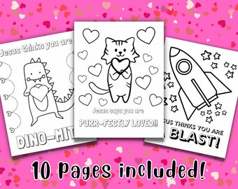 Valentines Day Faith Jesus Coloring Pages Kids, Christian Coloring Pages, Bible Verse Activity, Sunday School Craft, Homeschool