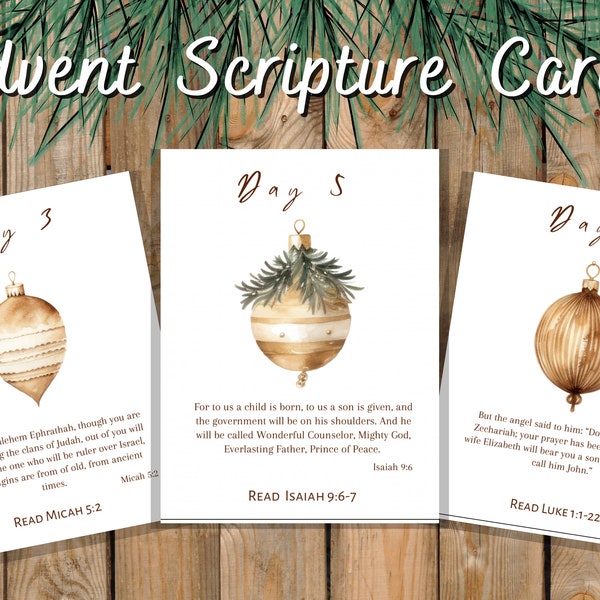 Advent Scripture Cards Women Teens Kids, Nativity Advent Calendar, Christian Scripture Christmas Bible Activity, Sunday School Church