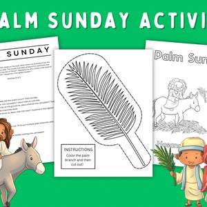 Palm Sunday Activity Kids, Lent Easter Story Activity Kids Holy Week, Scripture Coloring Pages, Holy WeekSunday School Craft
