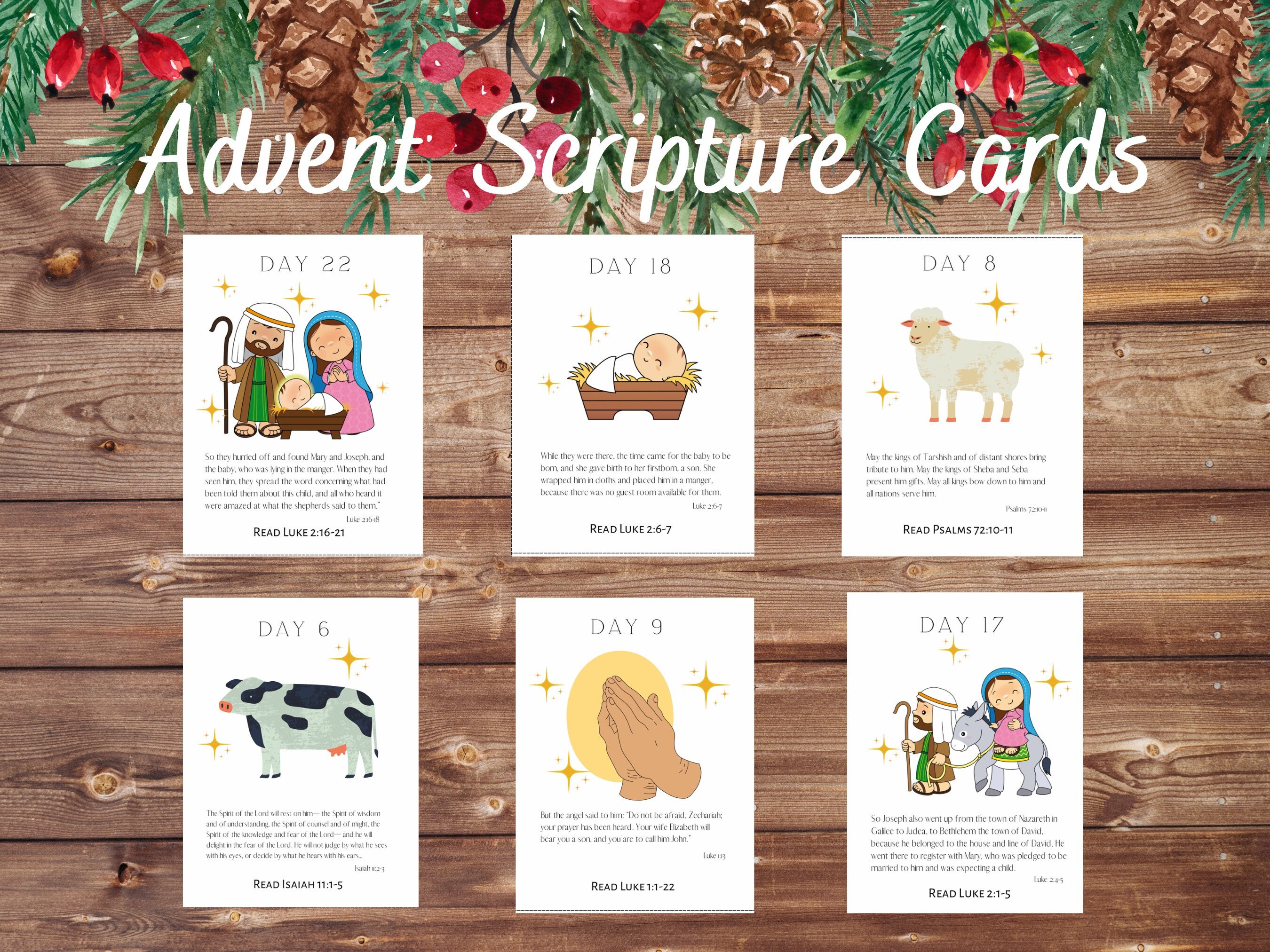 Advent Scripture Cards Advent Calendar Nativity Advent Calendar