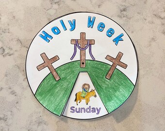 Actividad para colorear de la historia de Pascua, manualidad de Semana Santa, Biblia bíblica, Resurrección cristiana en casa, escuela dominical
