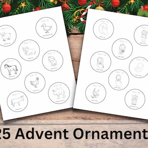 Advent Calendar Ornaments Craft, Nativity Coloring Page Kids Activity ...