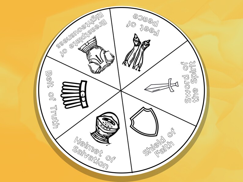 Armor of God Wheel Craft: Bible Activity & Coloring Page (PDF) - Etsy