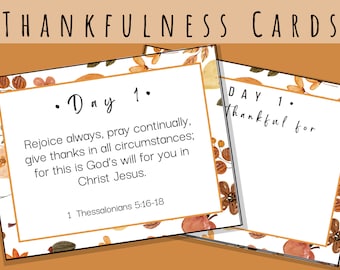 Thanksgiving Scripture Cards: Thankful Bible Verses, Fall Activity (PDF)