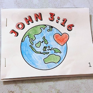 Christian Valentine’s Day Bible Coloring Pages Craft Kids, John 3:16 Bible Verse Scripture Activity, Sunday School Craft, Homeschool