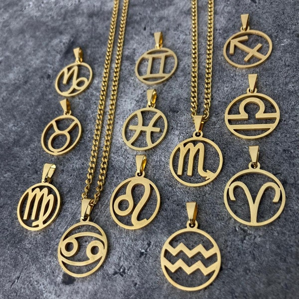 Sternzeichen Halskette Edelstahl minimalistisch gold & silber | Zodiac Halskette | Astrologie | Horoskop