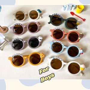 Sunglasses Kids/Children/Boys Round Personalized - Cute Charms Perfect Christmas Gift for Children