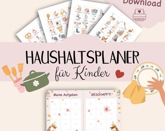 Task plan for children and parents | Household plan, routine plan | Montessori task planner with routine cards as PDF download | Weekly plan